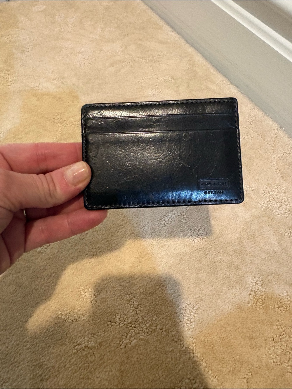 Coach Black Slim Leather Card Holder